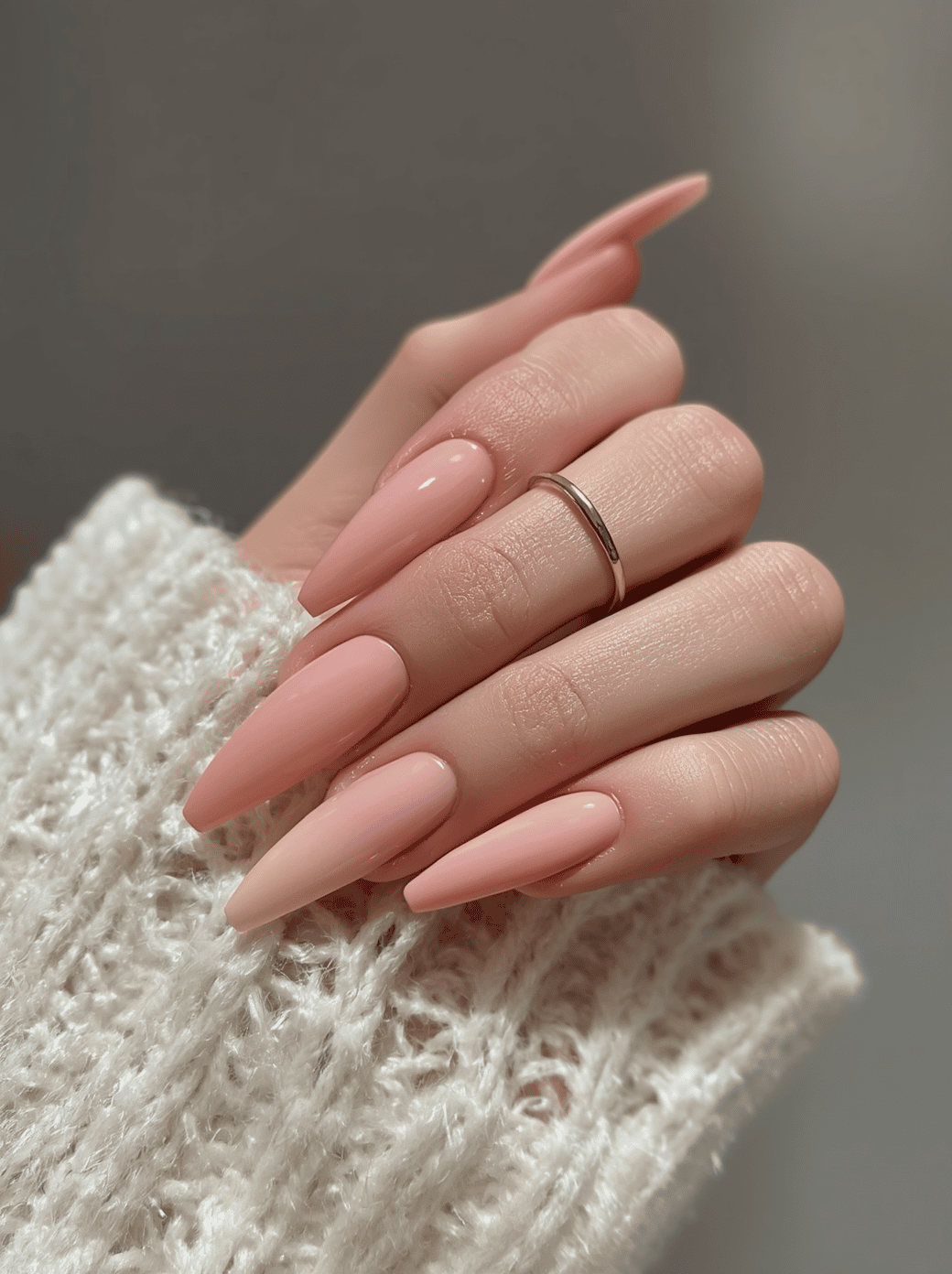 Peachy Nude Nails