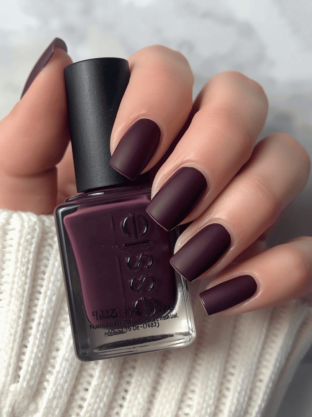 Deep Plum Matte Nails